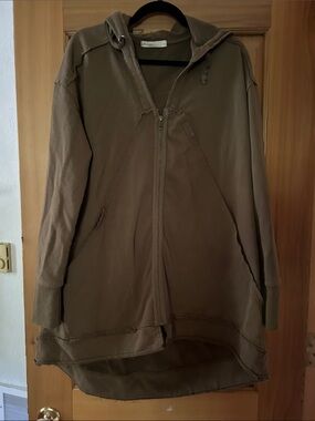 Australian-made 3rd Story Charlie Washed Olive Utility Zip-Front Hoodie Jacket